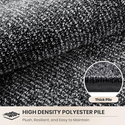 PURRUGS Dirt Trapping Door Mat, 24" x 35.5"(Half Round), Heathered Charcoal - color: Heathered Charcoal, size: 24" X 35.5" (Half Round)