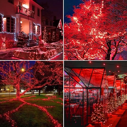 Joomer Solar Fairy Lights, 2-Pack Total 80FT 240LED String Lights, Red - color: Red, size: 2*120LED