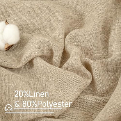 LAMIT Brown Linen Kitchen Curtains 40 Inch Length 2 Panels, 34 x 40 Inch - color: Brown, size: 34"W x 40"L (Pack of 2)