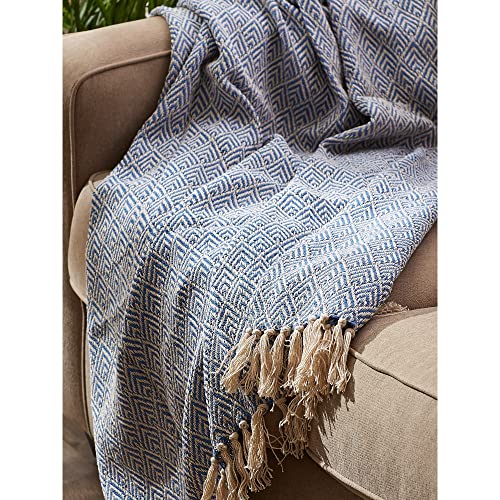 DII Diamond Throw Collection Cotton Woven, 50x60, Artichoke - color: Artichoke, size: 50x60"