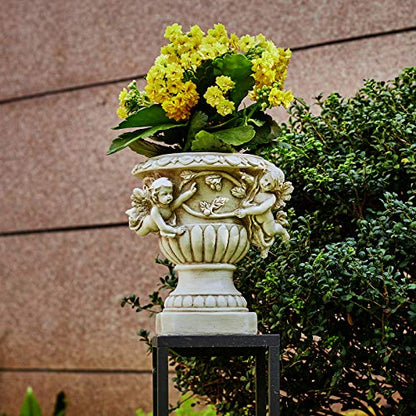 Cherub Angel Planters, Cherub Planter Flower Pots with Drain Hole for All House Plants, Patio Yard Decor, Polyresin, 8.46" H
