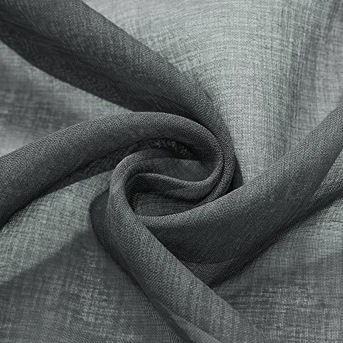 MASWOND Extra Long Natural Sheer Curtains Rod Pocket, Dark Gray, W50xL192 - color: Dark Gray, size: 50"W x 192"L (Pack of 1)