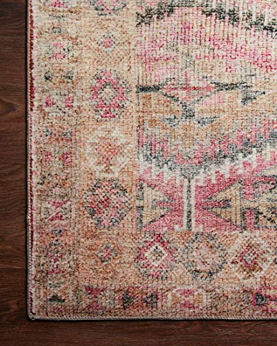 Loloi Layla Pink/Lagoon 2'-6" x 9'-6" Runner Rug - color: Pink / Lagoon, size: 2'6" x 9'6" (Rectangular)