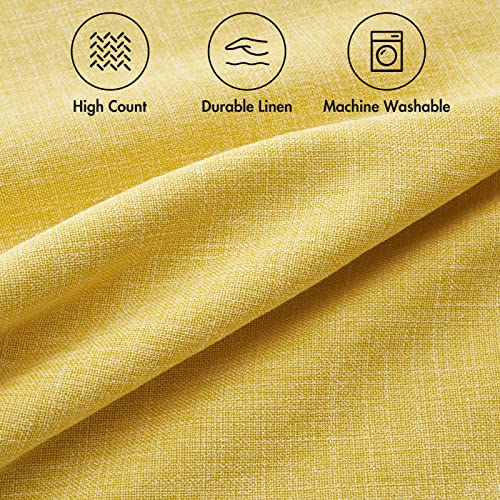MIULEE Pack of 2 Linen Textured Pillow Covers, 18x18 Inch Yellow - color: Yellow, size: 18" x 18" (Pack of 2)