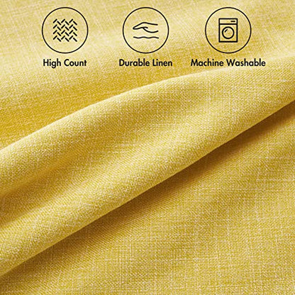 MIULEE Pack of 2 Linen Textured Pillow Covers, 18x18 Inch Yellow - color: Yellow, size: 18" x 18" (Pack of 2)