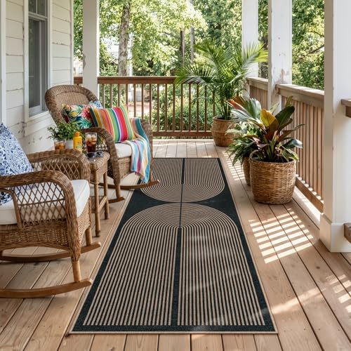 Lahome Rainbow Entryway Runner Rug, 2x6 Washable Easy Jute Kitchen Rugs - color: Dark Grey/Charcoal Black, size: 2' x 6' (Runner)