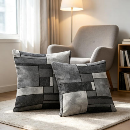 18x18 Inch Modern Grey Geometric Throw Pillow Covers Set of 2 - color: A20013, size: 18" x 18" (Pack of 2)