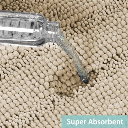 Turquoize Small Bathroom Rug 17x24, Soft Absorbent Chenille Bath Rug, Fog - color: Fog, size: 17" x 24"