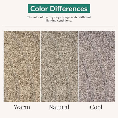 LUXE WEAVERS Modern Geometric Wave Taupe 5x7 Area Rug - color: Taupe, size: 5' x 7' (Rectangular)