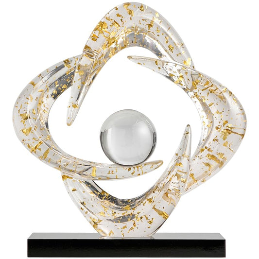 Abstract Art Sculpture, Resin Gold Decorative Statue, Modern White Ornaments for Living Room, Decorativas Modernas for Coffee Table/Entryway/Office Collectibles (Gold foil) - color: Gold Foil