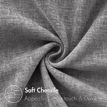 MIULEE Soft Chenille Throw Pillow Covers Dark Gray 16x16 Inch Pack of 2 - color: Medium Grey, size: 16" x 16" (Pack of 2)