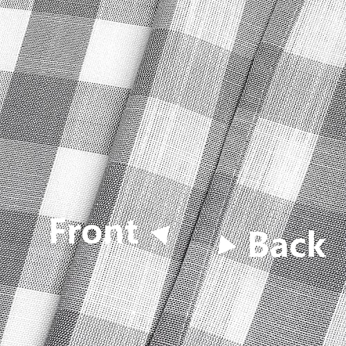 Amzdecor Grey White Buffalo Plaid Valance Semi Sheer Cafe Curtain 55"x15" - color: Silver/Gray