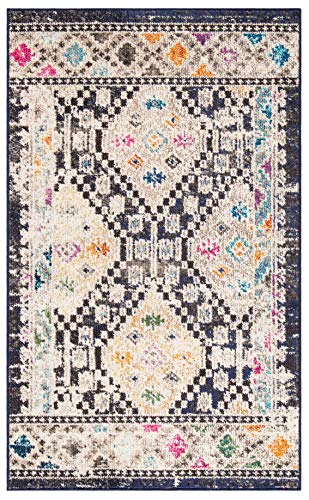 SAFAVIEH Madison Collection Accent Rug - 3' x 5', Black & Yellow, Boho Diamond Distressed Design, Non-Shedding & Easy Care, Ideal for High Traffic Areas in Entryway, Living Room, Bedroom (MAD418Z) - color: Black/Yellow, size: 3' x 5' (Rectangular)