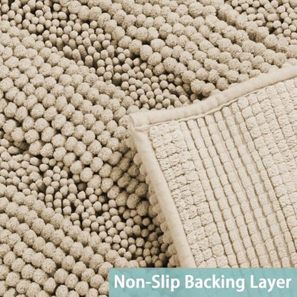 Turquoize Small Bathroom Rug 17x24, Soft Absorbent Chenille Bath Rug, Fog - color: Fog, size: 17" x 24"