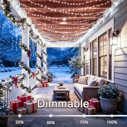KNONEW 600ft 1500 LED Christmas Lights Outdoor String Light Cool White - color: Cool White, size: 600FT 1500 LED