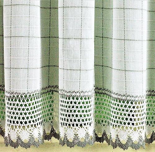 Today's Curtain Adirondack 2-Tone Crochet Swag 38", White/Gray, 60W x 38L - color: White/ Gray, size: 60"W x 38"L (Pack of 1)