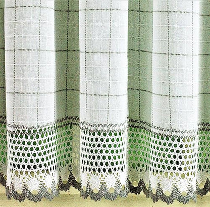 Today's Curtain Adirondack 2-Tone Crochet Swag 38", White/Gray, 60W x 38L - color: White/ Gray, size: 60"W x 38"L (Pack of 1)