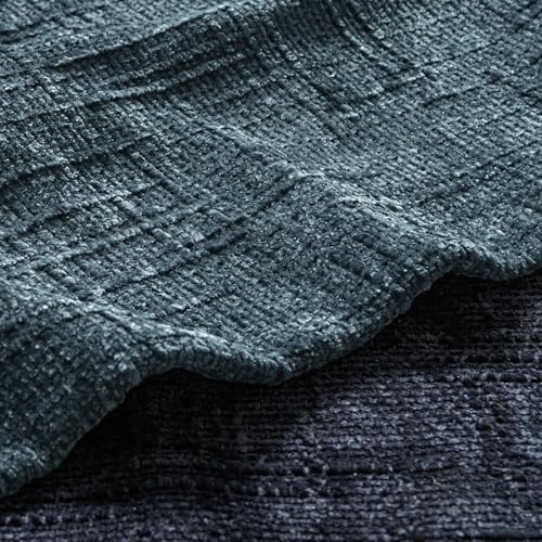MIULEE Chenille Textured Throw Pillow Covers Blue 18x18 Set of 2 - color: Blue, size: 18" x 18" (Pack of 2)