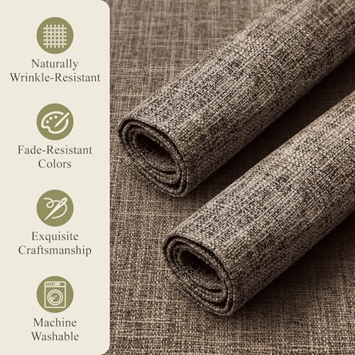 KXN Placemats Set of 4, Durable Dual-Layer Fabric Table Mats, Burlap - color: Burlap