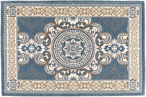 CHICHIC 32 x 48 Inch Indoor Door Mat for Home Entrance, Inside Outdoor Outside Entryway Rugs Indoor Welcome Mat Anti-Slip Rubber Back Low Profile, GrayBlue - color: Gray Blue, size: 2'8" x 4' (Rectangular)