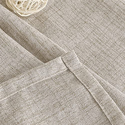 YoungsTex Natural Linen Curtains 42 X 84 Inch Long for Living Room 2 Panels - color: Natural, size: 42"W x 84"L (Pack of 2)