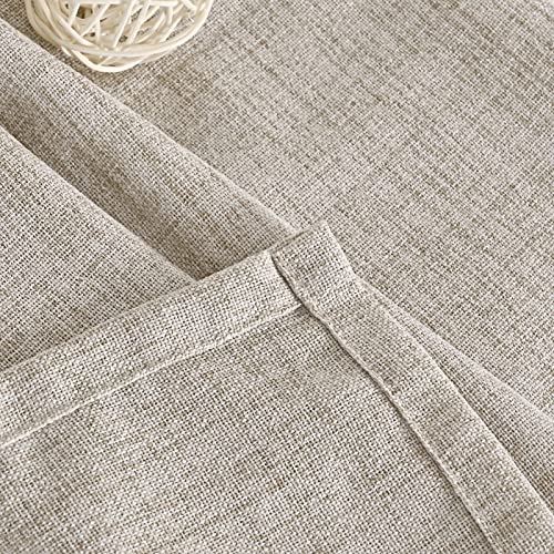 YoungsTex Linen Semi Sheer Curtains 45 Inch Length 2 Panels Set - color: Natural, size: 42"W x 45"L (Pack of 2)