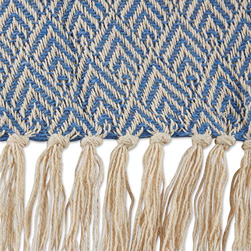 DII Diamond Throw Collection Cotton Woven, 50x60, Stonewash Blue - color: Stonewash Blue, size: 50x60"