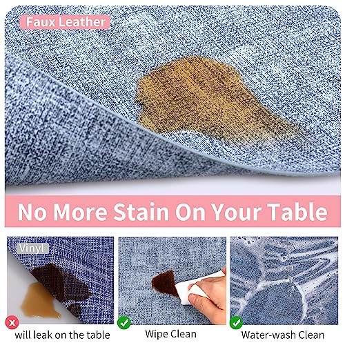 Maxpearl Faux Leather Placemats Set of 6, Easy to Clean, Blue - color: Retro Blue