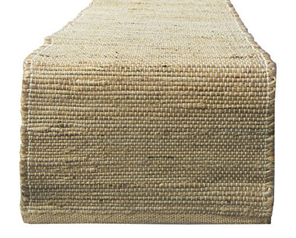 Chardin Home 13x72 Inch Handcrafted Table Runner – Eco-Friendly Natural Jute and Hemp – Rustic Boho Farmhouse Table Decor – Sustainable Dining Table Accent for Everyday or Special Occasions - size: 13x72 Inch.