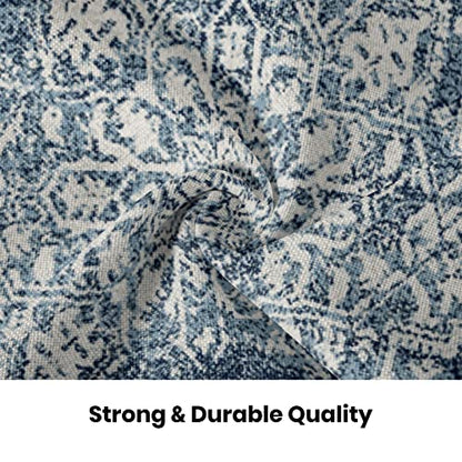 Navy Blue Carpet Pattern Boho Pillow Covers 16x16 Set of 2 - color: Boho-2, size: 16" x 16" (Pack of 2)
