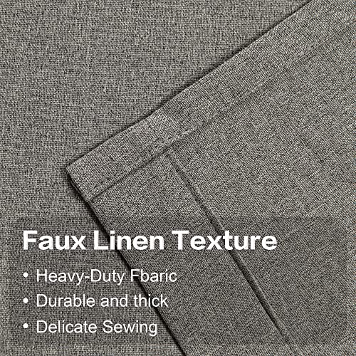 100 Percent Blackout Curtains 84 Inches Long - 2 Panels Stone Colour Burg Linen Textured Curtains - Shabby Chic Linen Curtain Drapes for Modern Farmhouse(2 Panels,W 52 x L 84 Inch Length) - color: Stone, size: 52"W x 84"L (Pack of 2)