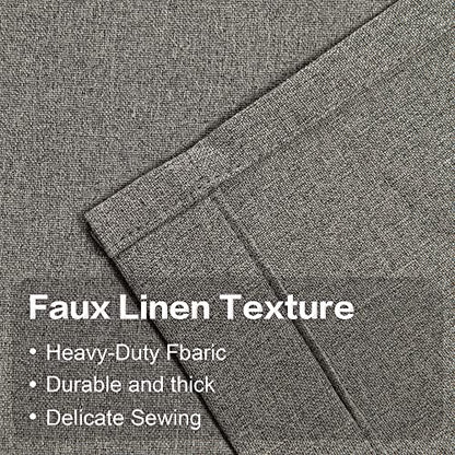 100 Percent Blackout Curtains 84 Inches Long - 2 Panels Stone Colour Burg Linen Textured Curtains - Shabby Chic Linen Curtain Drapes for Modern Farmhouse(2 Panels,W 52 x L 84 Inch Length) - color: Stone, size: 52"W x 84"L (Pack of 2)