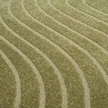 LUXE WEAVERS Modern Geometric Wave Area Rug Green 2x3 - color: Green, size: 2' x 3' (Rectangular)