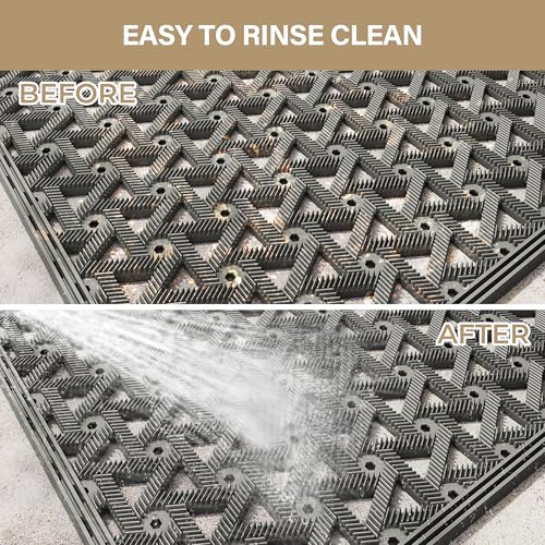 GRANNY SAYS Front Door Mat Indoor Entrance, Entryway Rugs Non Slip Washable, Waterproof Welcome Rubber Door Mat for Outside Entrance, Low Profile Outdoor Mats for Front Door, Grey 19" x 29.5"