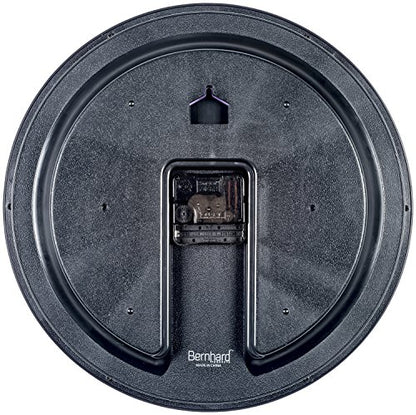 Bernhard Products Black Wall Clock, Large 13-Inch Silent Non Ticking Quartz Battery Operated Round Easy to Read Classroom/Home/School/Office Clock - size: 13 Inch