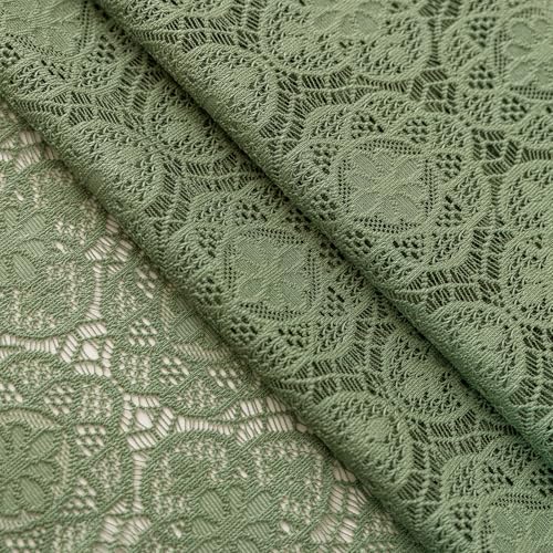Sheer Boho Lace Curtains 84 Inches Long, Olive Green, Set of 2 Panels - color: Olive Green, size: 59"W x 84"L (Pack of 2)