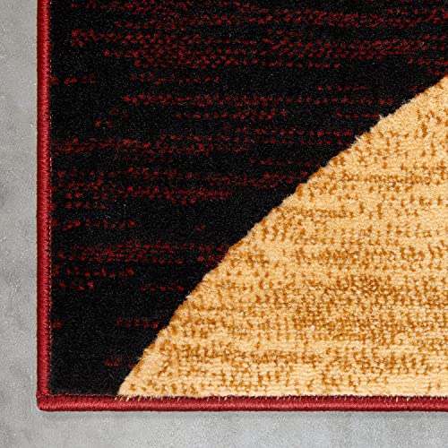 Well Woven Dulcet Bingo Red Modern Geometric 9'3" x 12'6" Area Rug - color: Red, size: 9'3" x 12'6" (Rectangular)
