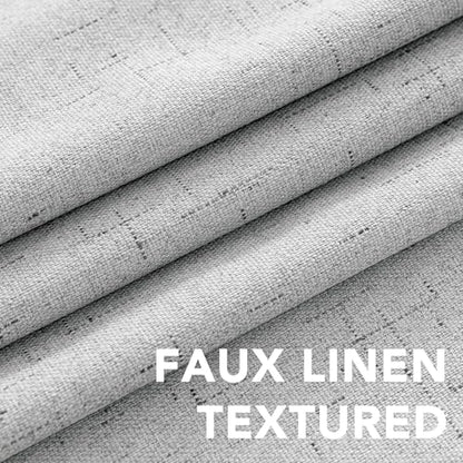 H.VERSAILTEX 100% Blackout Linen Curtains 102" L 2 Panels Glacier Gray - color: Glacier Gray, size: 52"W x 102"L (Pack of 2)