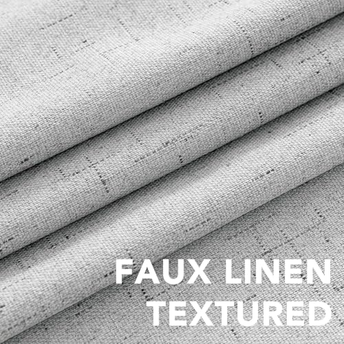 H.VERSAILTEX 100% Blackout Linen Curtains 90" L 2 Panels Glacier Gray - color: Glacier Gray, size: 52"W x 90"L (Pack of 2)