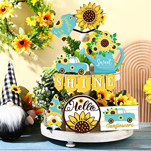 Jetec 12 Pcs Sunflower Tiered Tray Decor - style: Sunflower