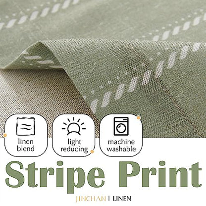 jinchan Striped Linen Valance Green Farmhouse 18 Inch 1 Panel - color: Nautical Striped Green, size: 50"W x 18"L (Pack of 1)