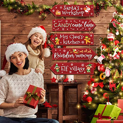 Christmas Wooden Hanging Sign, Arrow, Rustic Farmhouse Decor, Simple - style: Simple
