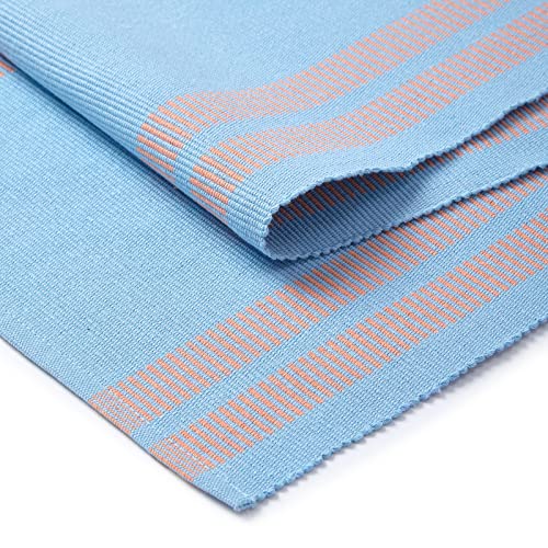 Encasa XO Table Runner, Yarn Dyed Ribbed Cotton 13"x72" - color: Ladder Blue, size: 13x72 in