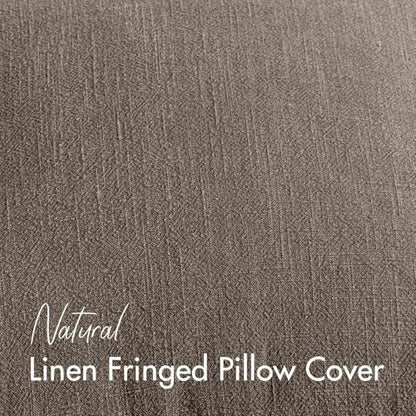 24x24 Inch Set of 2 Euro Linen Fringe Throw Pillow Covers,Coffee - color: Coffee, size: 24" x 24" (Pack of 2)