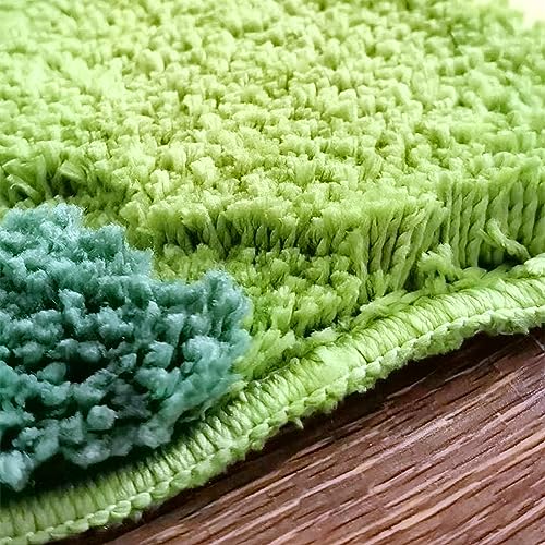 UKELER Cute Moss Bathroom Rugs Shaggy Washable Green Moss Bath Mat for Bathroom Non Slip Absorbent Bath Rugs for Shower, Tub, Sink, Toilet, Entry Way, 31''×20'' - color: Green Moss Rug 1