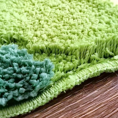 UKELER Cute Moss Bathroom Rugs Shaggy Washable Green Moss Bath Mat for Bathroom Non Slip Absorbent Bath Rugs for Shower, Tub, Sink, Toilet, Entry Way, 31''×20'' - color: Green Moss Rug 1