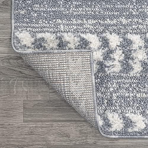 JONATHAN Y Trellis High-Low Gray/Cream Runner Rug 2X8 ft, Sofie Moroccan for Living Room, Bedroom, Kitchen, Office, Easy-Cleaning, High Traffic, Pet-Friendly, Non-Shedding SNT102A-28 - size: 2'2" x 8' (Runner)