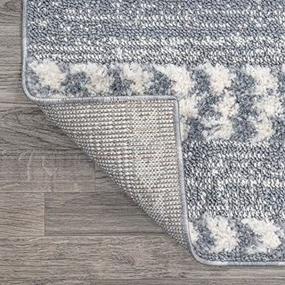 JONATHAN Y Trellis High-Low Gray/Cream Runner Rug 2X8 ft, Sofie Moroccan for Living Room, Bedroom, Kitchen, Office, Easy-Cleaning, High Traffic, Pet-Friendly, Non-Shedding SNT102A-28 - size: 2'2" x 8' (Runner)