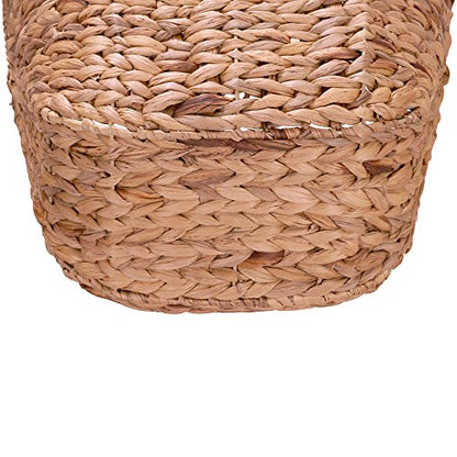 Household Essentials ML-4002 Tall Water Hyacinth Wicker Basket with Handles | Natural, Brown, Natural - color: Natural Hyacinth