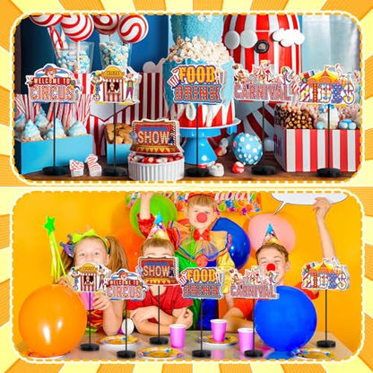 DoubleFill 6 Pcs Carnival Party Decoration for Table Centerpieces - style: Carnival Circus